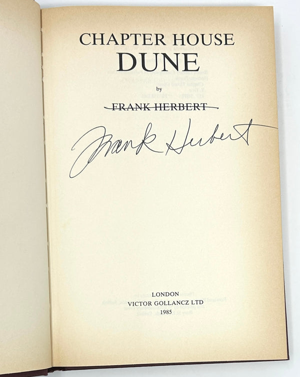 Chapter House Dune, Frank Herbert. Signed First UK Edition.