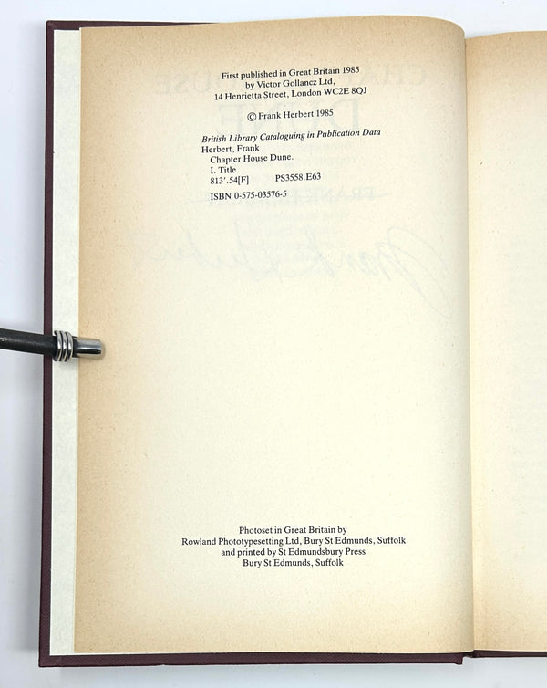 Chapter House Dune, Frank Herbert. Signed First UK Edition.