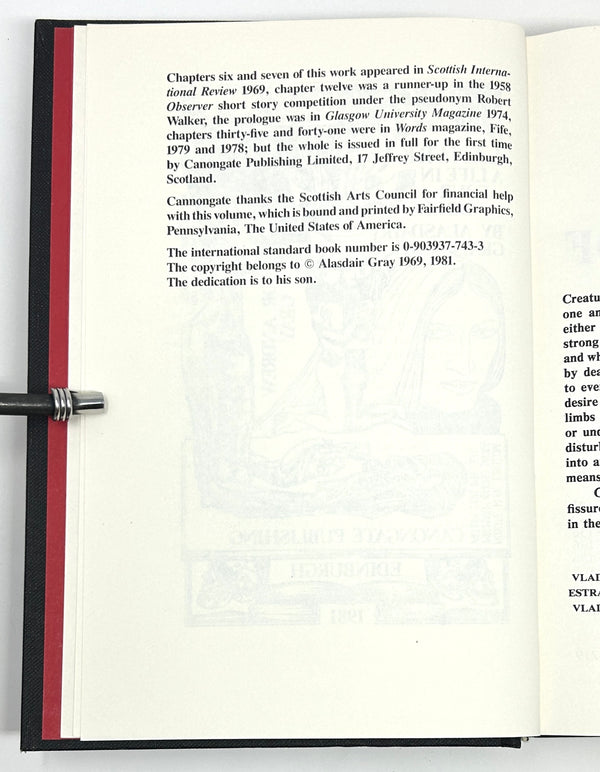 Lanark: A Life in 4 Books, Alasdair Gray. First UK Edition.