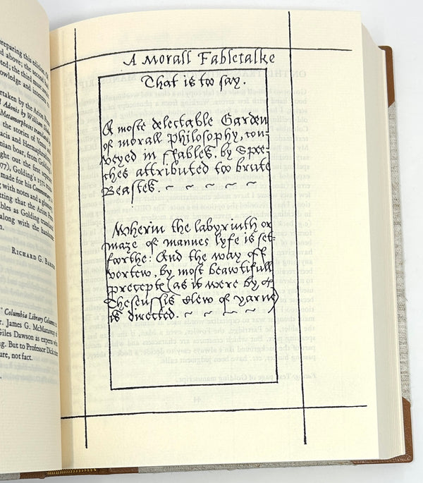 A Moral Fable-Talk, Arnold Freitag, Translated by Arthur Golding. Arion Press Limited Edition.