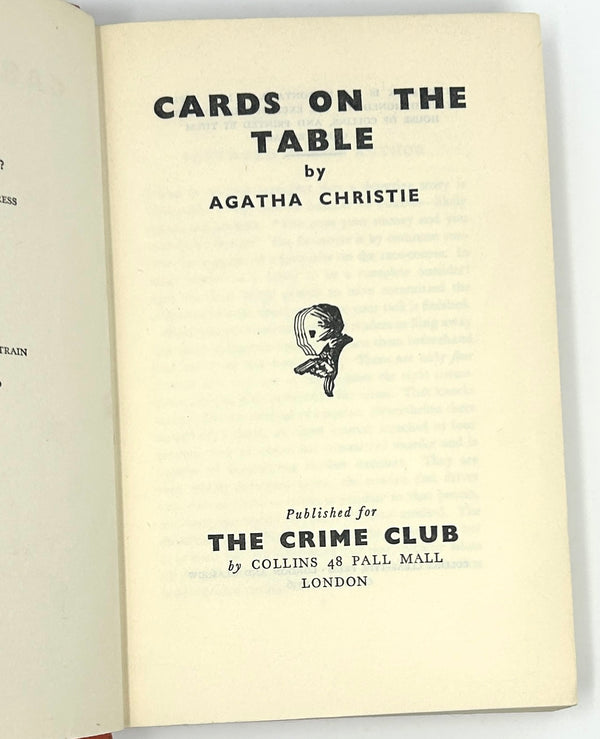 Cards on the Table, Agatha Christie. First UK Edition.