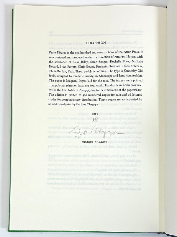 Pedro Páramo, Juan Rulfo. Arion Press Limited Edition, Signed by Enrique Chagoya.