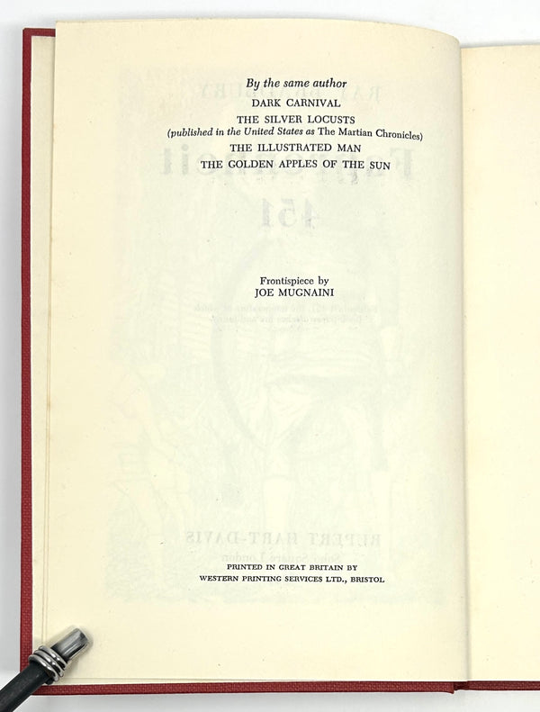 Fahrenheit 451, Ray Bradbury. First UK Edition.