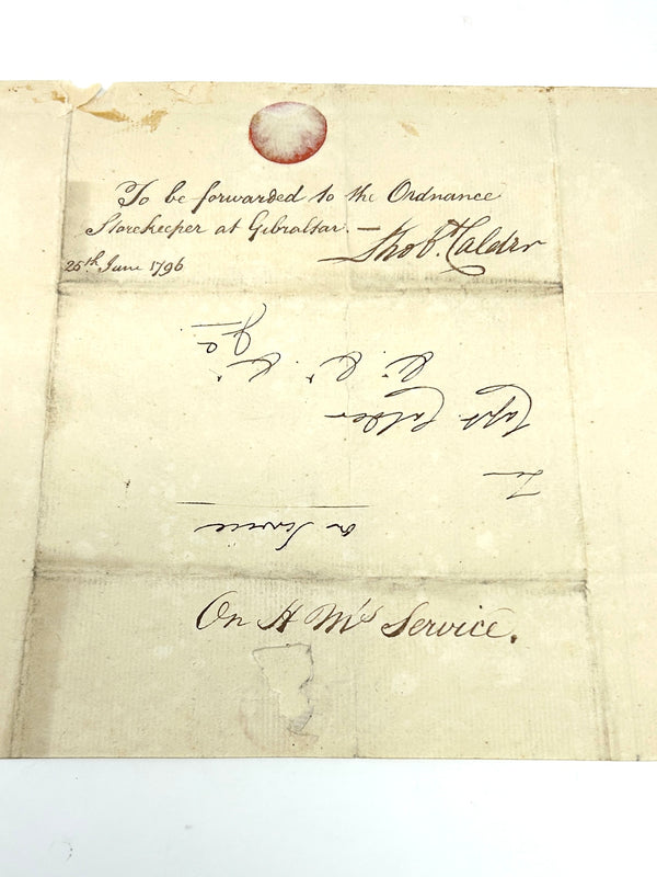Captain Sir Charles Knowles Autograph Letter Signed to Admiral Robert Calder. Signed by Both.