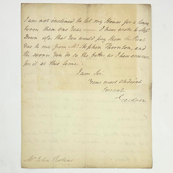 Admiral Alan Gardner - Autograph Letter Signed