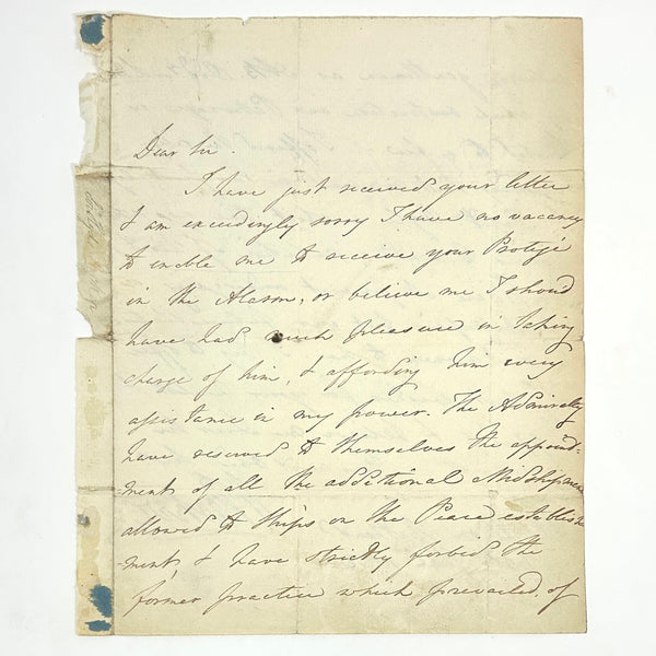 Admiral Sir Hyde Parker - Autograph Letter Signed