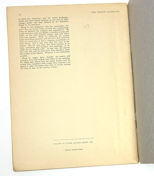 The Double Shadow and Other Fantasies, Clark Ashton Smith. First Edition, Presentation Copy.