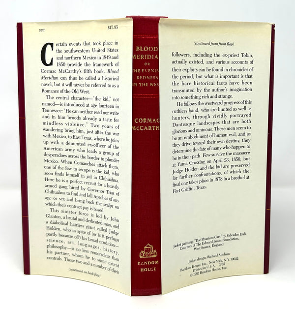 Blood Meridian, Cormac McCarthy. First Edition.