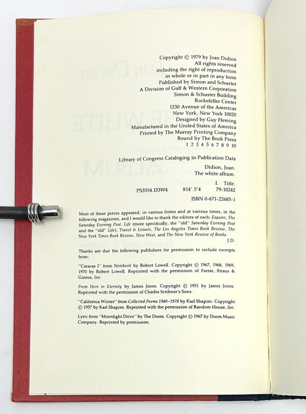 The White Album, Joan Didion. First Edition.