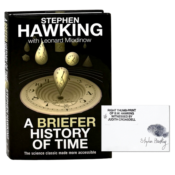A Briefer History of Time, Stephen Hawking. First UK Edition, Signed w/ Thumbprint.