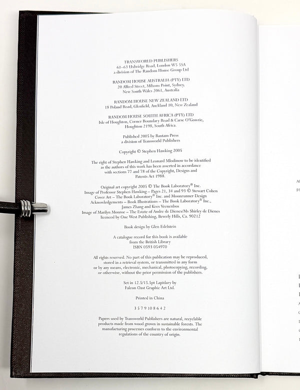 A Briefer History of Time, Stephen Hawking. First UK Edition, Signed w/ Thumbprint.