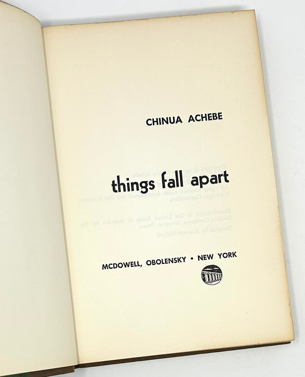 Things Fall Apart, Chinua Achebe. First American Edition.