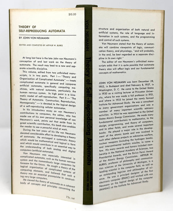 Theory of Self-Reproducing Automata, John von Neumann. First Edition.