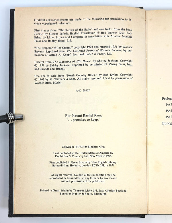Salem's Lot, Stephen King. First UK Edition.