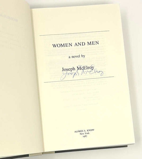 Women and Men, Joseph McElroy. Signed First Edition.