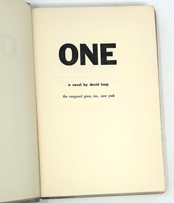 One, David Karp. First Edition.