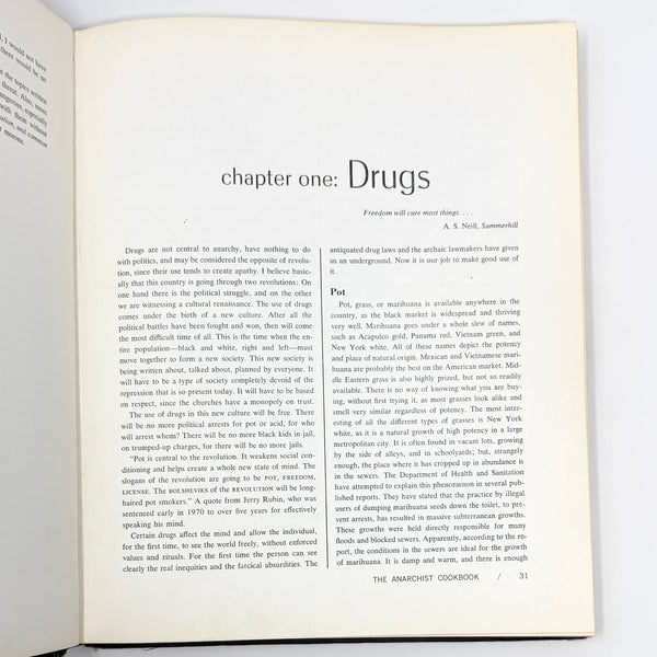 The Anarchist Cookbook, William Powell. Hardcover First Edition.