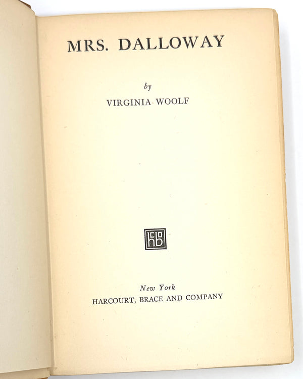 Mrs. Dalloway, Virginia Woolf. First American Edition.