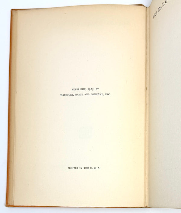 Mrs. Dalloway, Virginia Woolf. First American Edition.