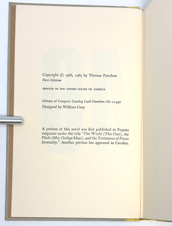 The Crying of Lot 49, Thomas Pynchon. First Edition. Larry McMurtry's Copy.