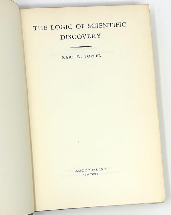 The Logic of Scientific Discovery, Karl Popper. First American Edition.