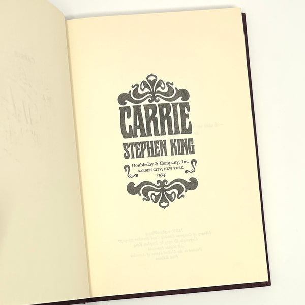 Carrie, Stephen King. Signed and Inscribed First Edition.