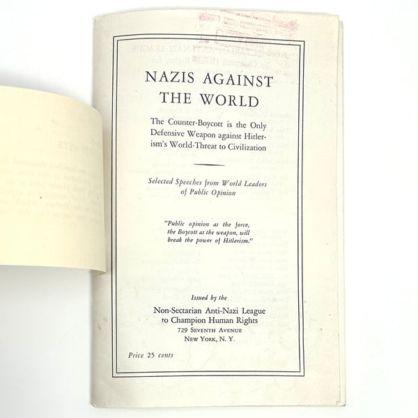 Nazis Against the World, Edited by Stanley Untermyer. First Edition.