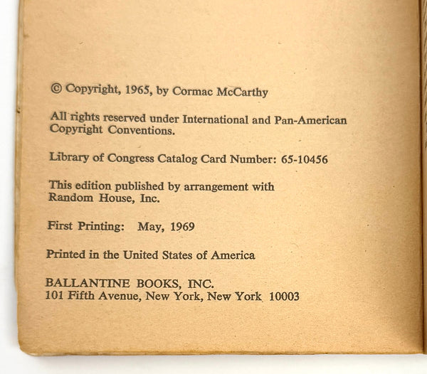 The Orchard Keeper, Cormac McCarthy. First Paperback Edition.