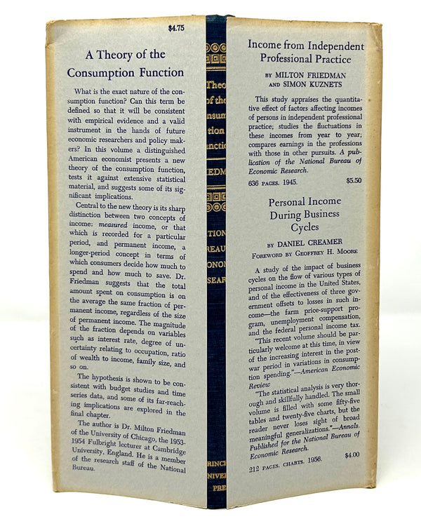 A Theory of the Consumptive Function, Milton Friedman. First Edition.