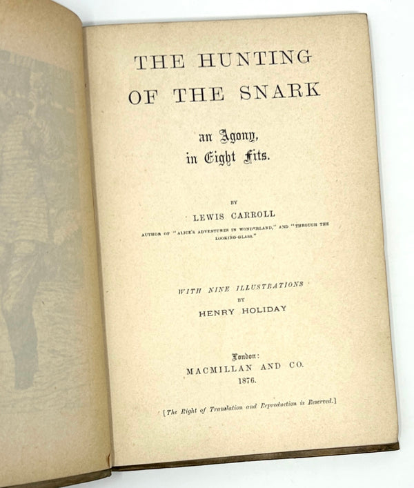 The Hunting of the Snark, Lewis Carroll. First Edition.