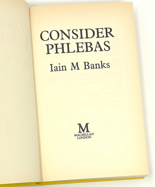 Consider Phlebas, Iain M. Banks. First Edition.