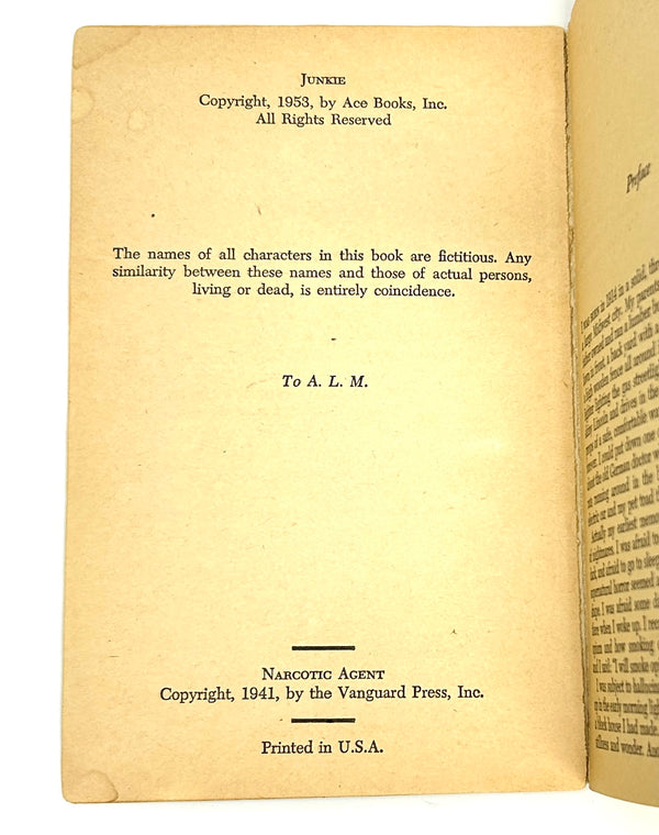 Junkie, William S. Burroughs. First Edition.