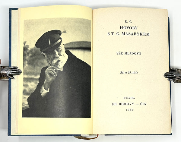 Hovory S T.G. Masarykem [Talks with T.G. Masaryk] Karel Capek. Signed and Inscribed 1935 Edition.