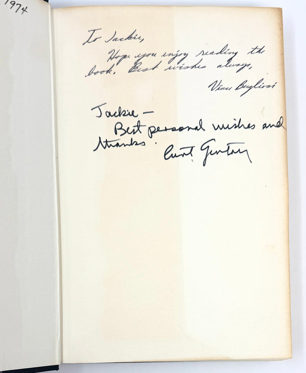 Helter Skelter, Vincent Bugliosi with Curt Gentry. First Edition, Signed by Both.