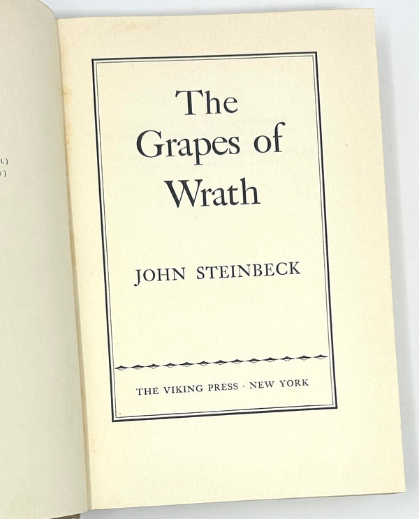 The Grapes of Wrath, John Steinbeck. First Edition.