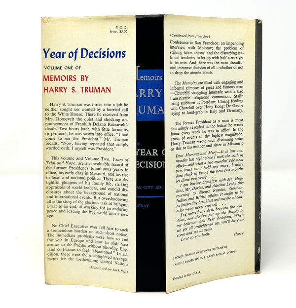 Year of Decisions, Harry S. Truman. Signed & Inscribed Limited Kansas City First Edition.