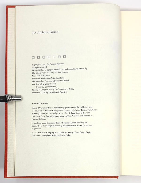 Gravity's Rainbow, Thomas Pynchon. First Edition.