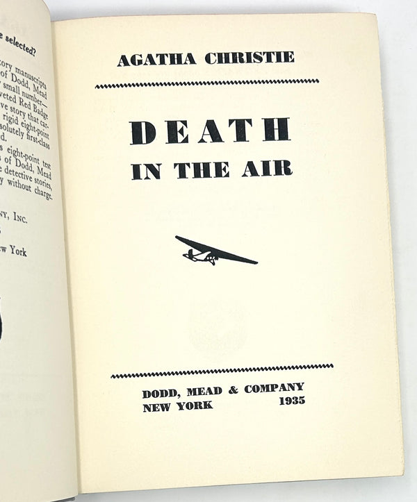 Death in the Air, Agatha Christie. First Edition.