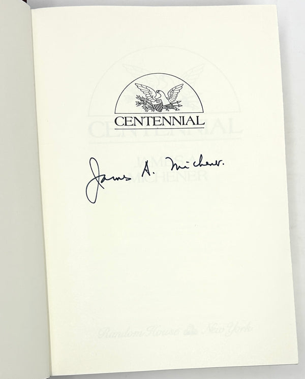 Centennial, James Michener. Signed First Edition.