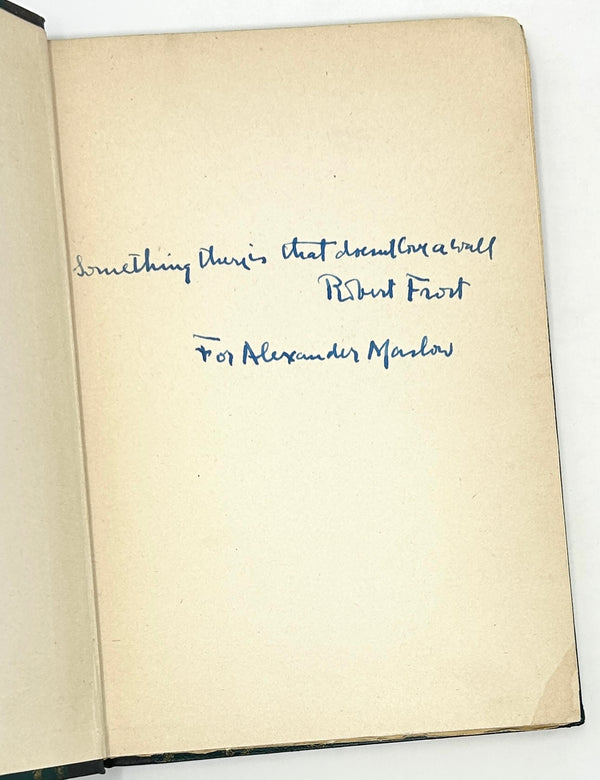 Seleted Poems, Robert Frost. Early Printing, Signed with Line from Mending Wall