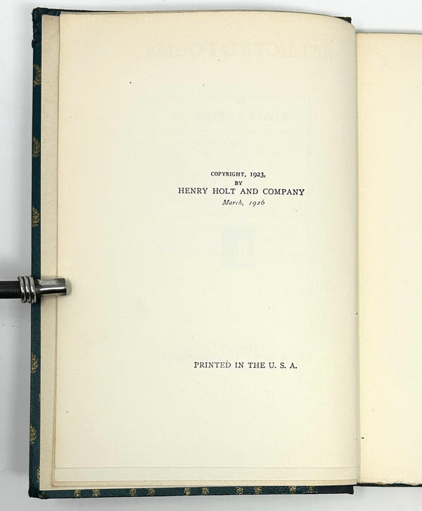 Seleted Poems, Robert Frost. Early Printing, Signed with Line from Mending Wall