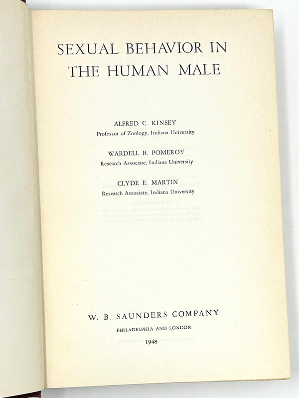 Sexual Behavior in the Human Male, Alfred Kinsey et al. First Edition.