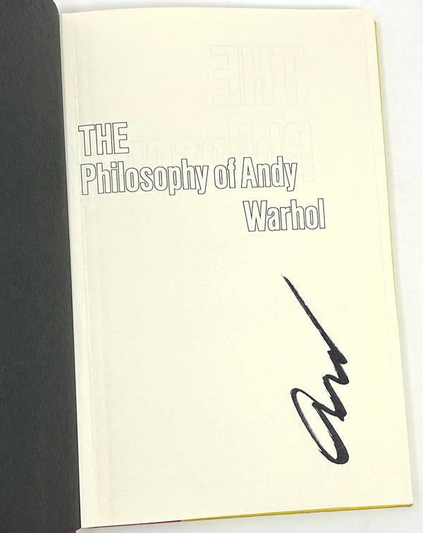 The Philosophy of Andy Warhol. Signed First Edition.