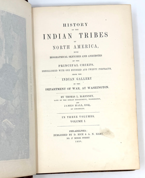 History of the Indian Tribes of North America, Thomas McKenney and James Hall. Fourth Octavo Edition.
