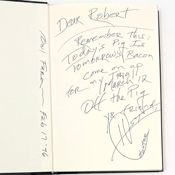 Better Than Sex, Hunter S. Thompson. Signed & Inscribed First Edition, Association Copy