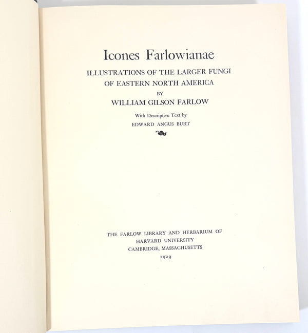 Icones Farlowianae, William Gilson Farlow & Edward Angus Burt. First Edition.