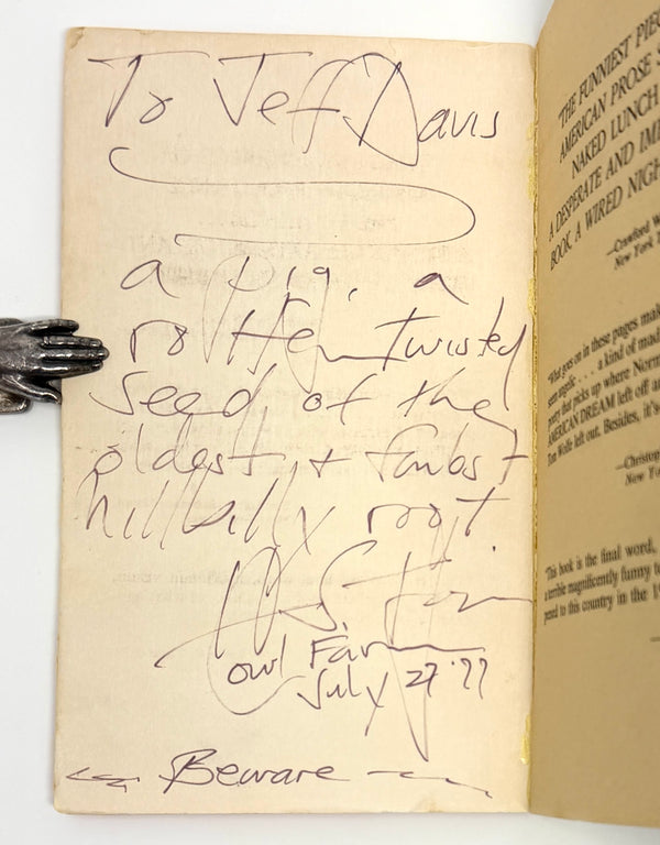 Fear and Loathing in Las Vegas, Hunter S. Thompson. Signed and Inscribed Early Paperback, Association Copy.