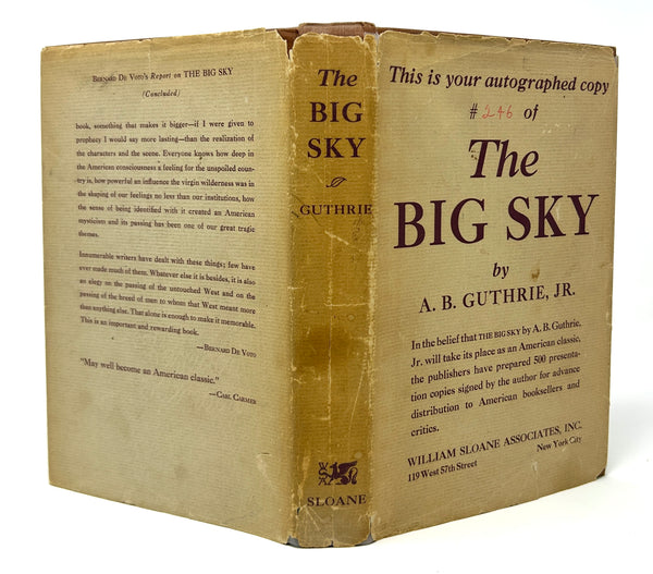 The Big Sky, A.B. Guthrie Jr. Signed Limited First Edition.