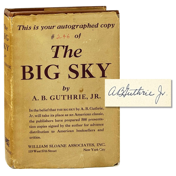 The Big Sky, A.B. Guthrie Jr. Signed Limited First Edition.