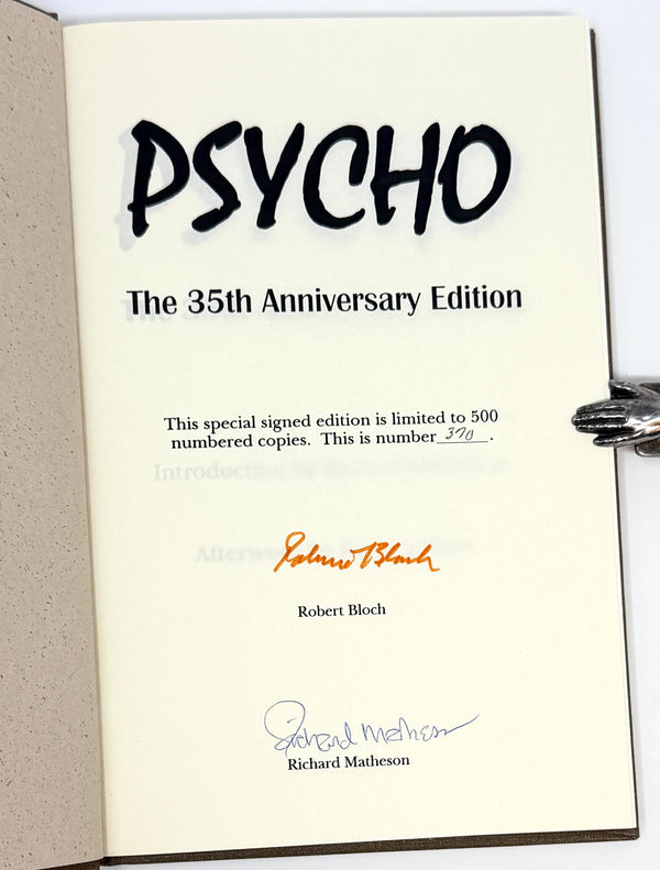 Psycho, Robert Bloch. Signed Limited 35th Anniversary Edition.